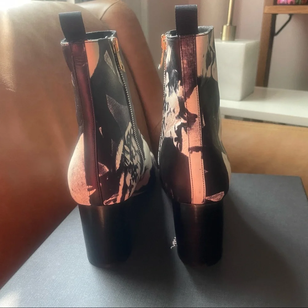 NWB Paul Smith Moss Black Rose print floral ankle boots brand new spring summer - Picture 11 of 14